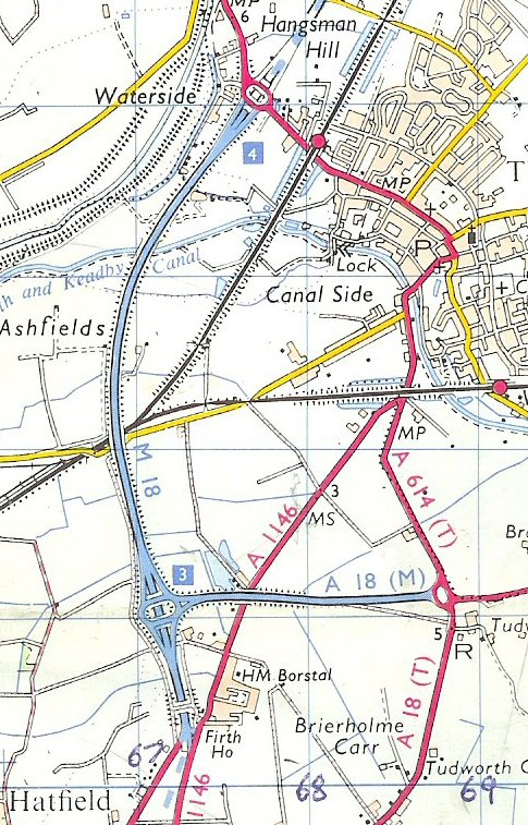 1972 map of A18(M)