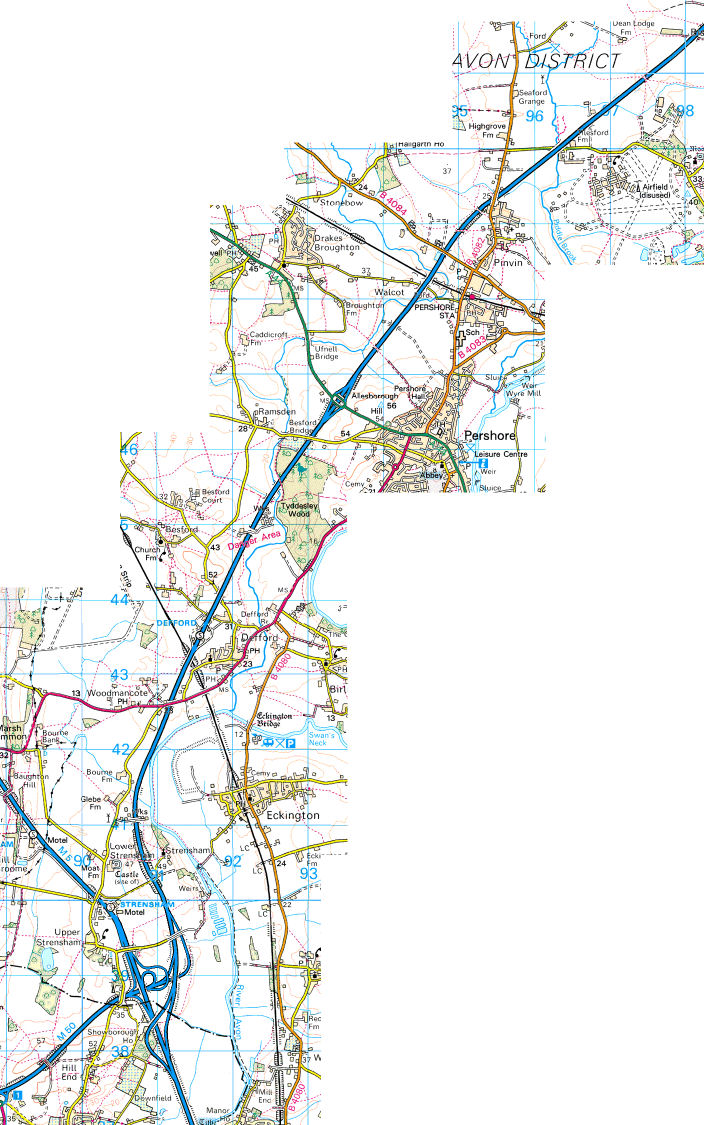 Strensham - Solihull Motorway Section 1 Map